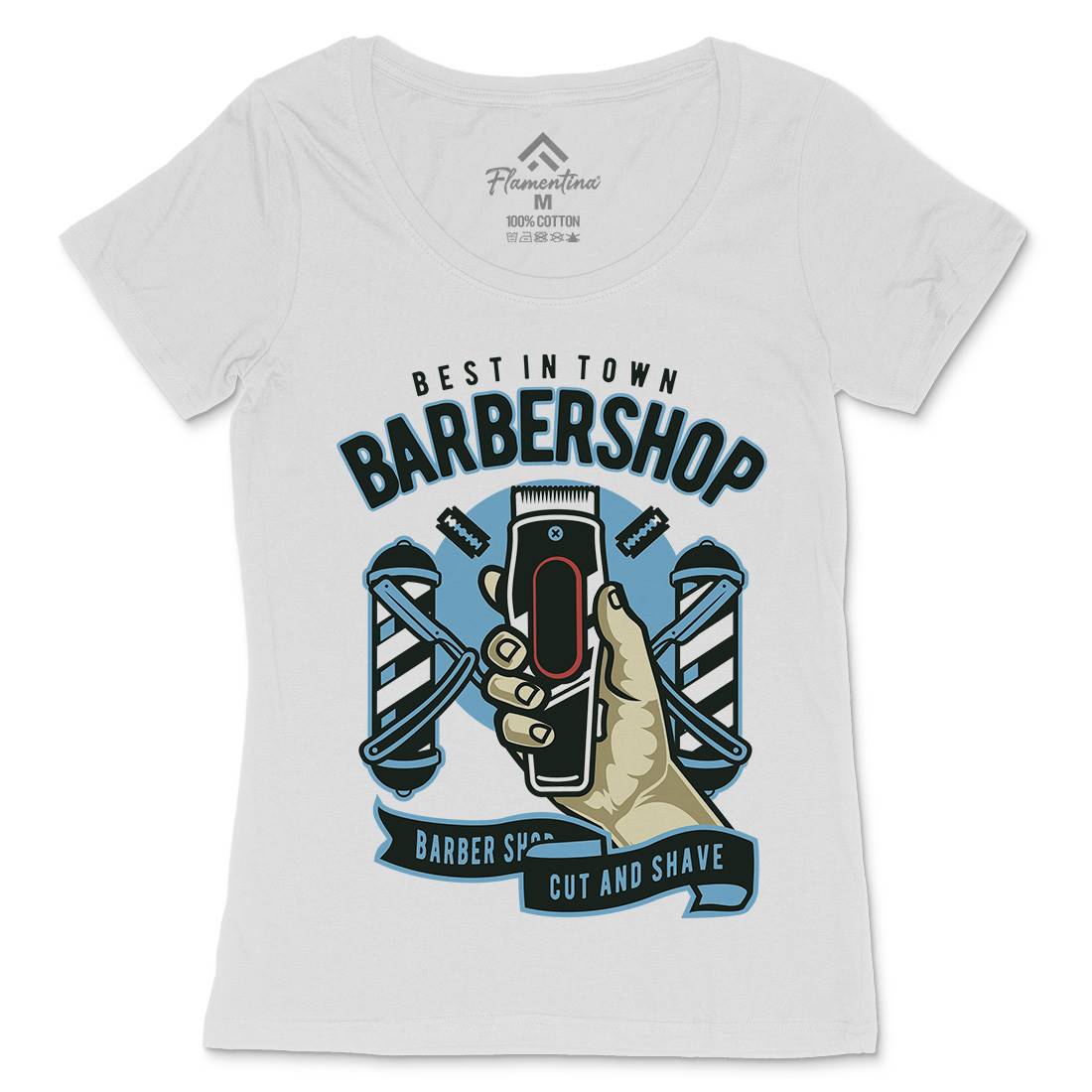 Barbershop Womens Scoop Neck T-Shirt Barber D506