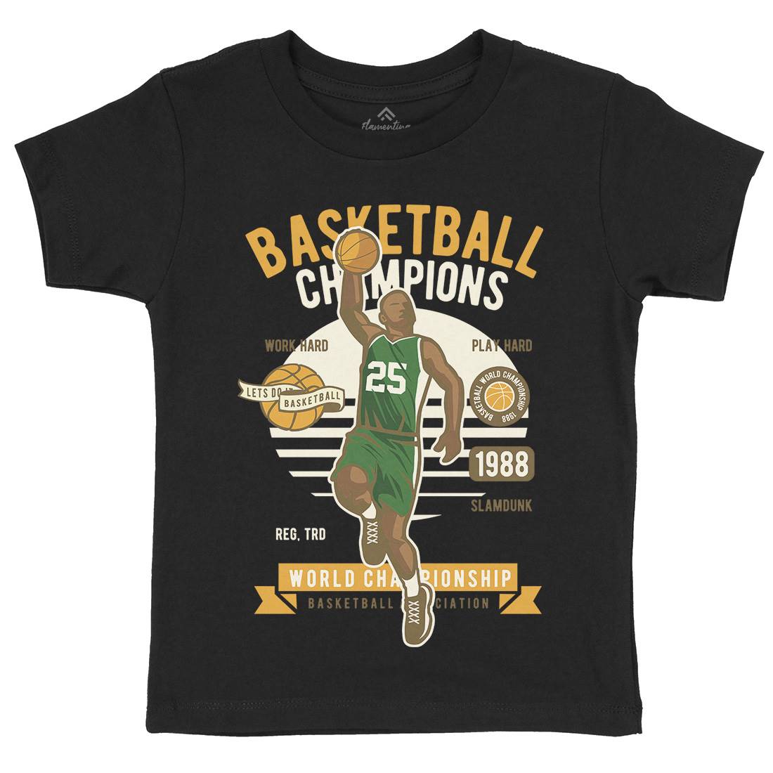 Basketball Champions Kids Organic Crew Neck T-Shirt Sport D507