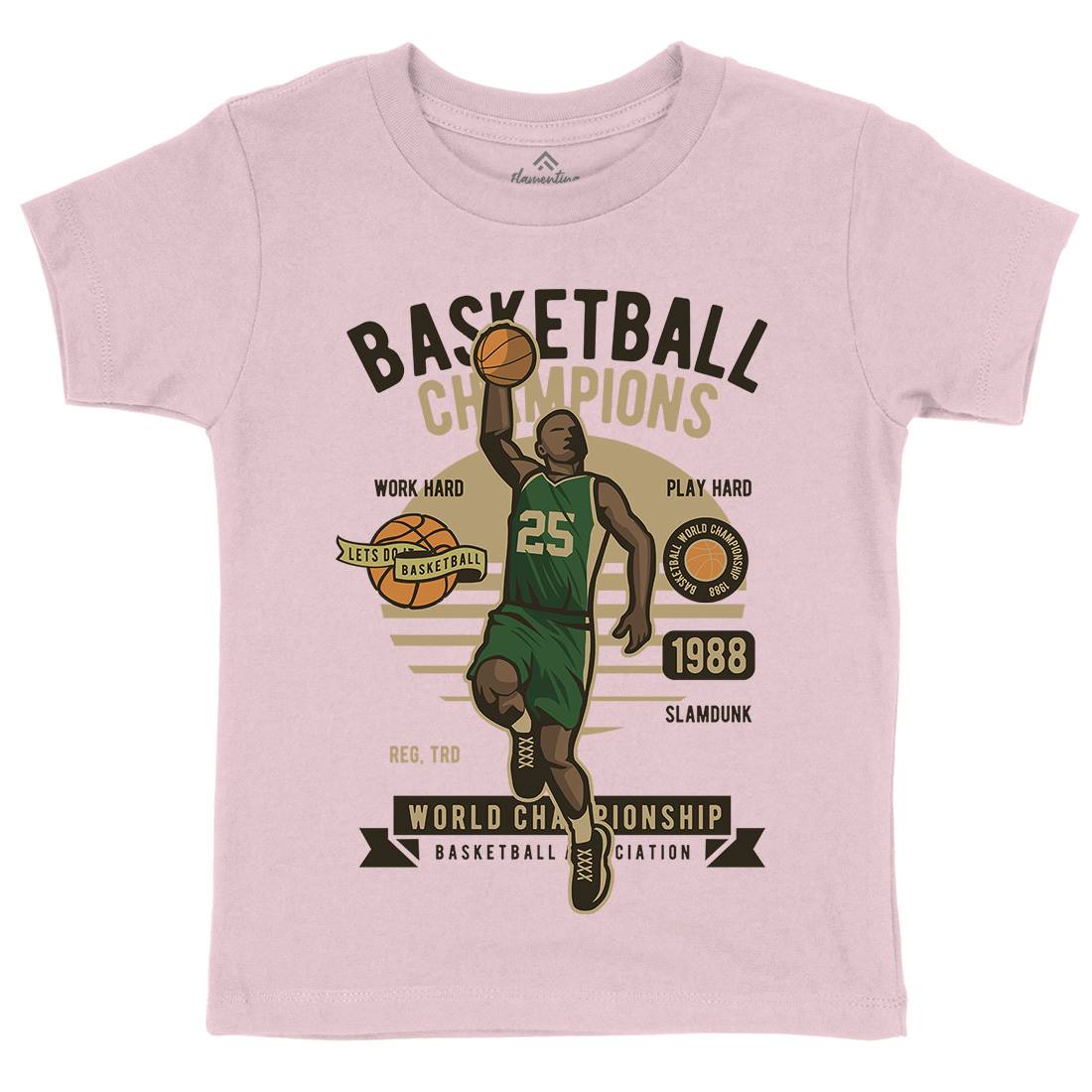 Basketball Champions Kids Crew Neck T-Shirt Sport D507