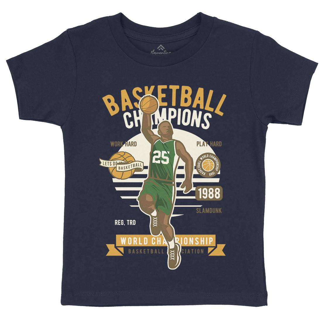 Basketball Champions Kids Organic Crew Neck T-Shirt Sport D507