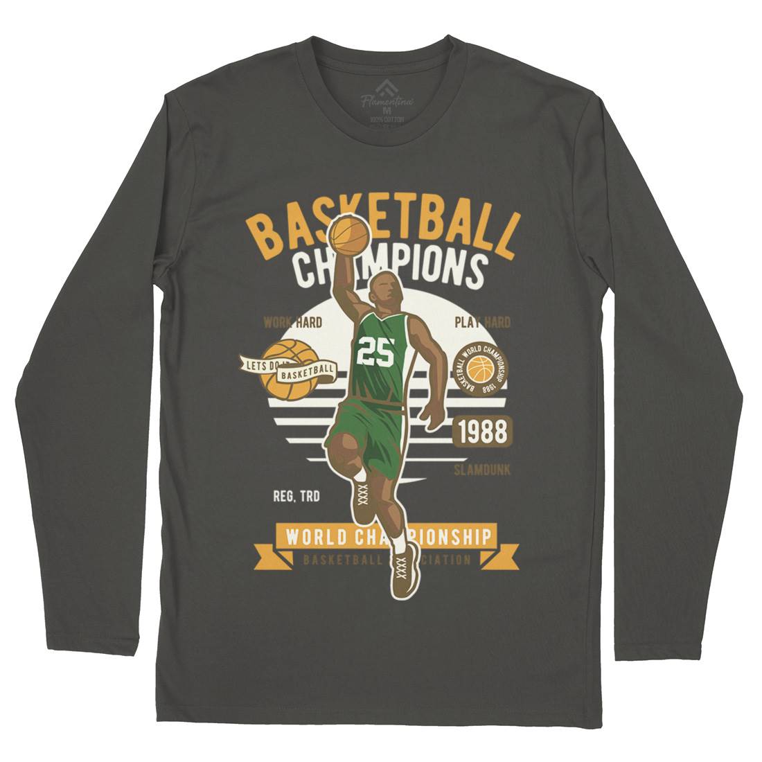 Basketball Champions Mens Long Sleeve T-Shirt Sport D507