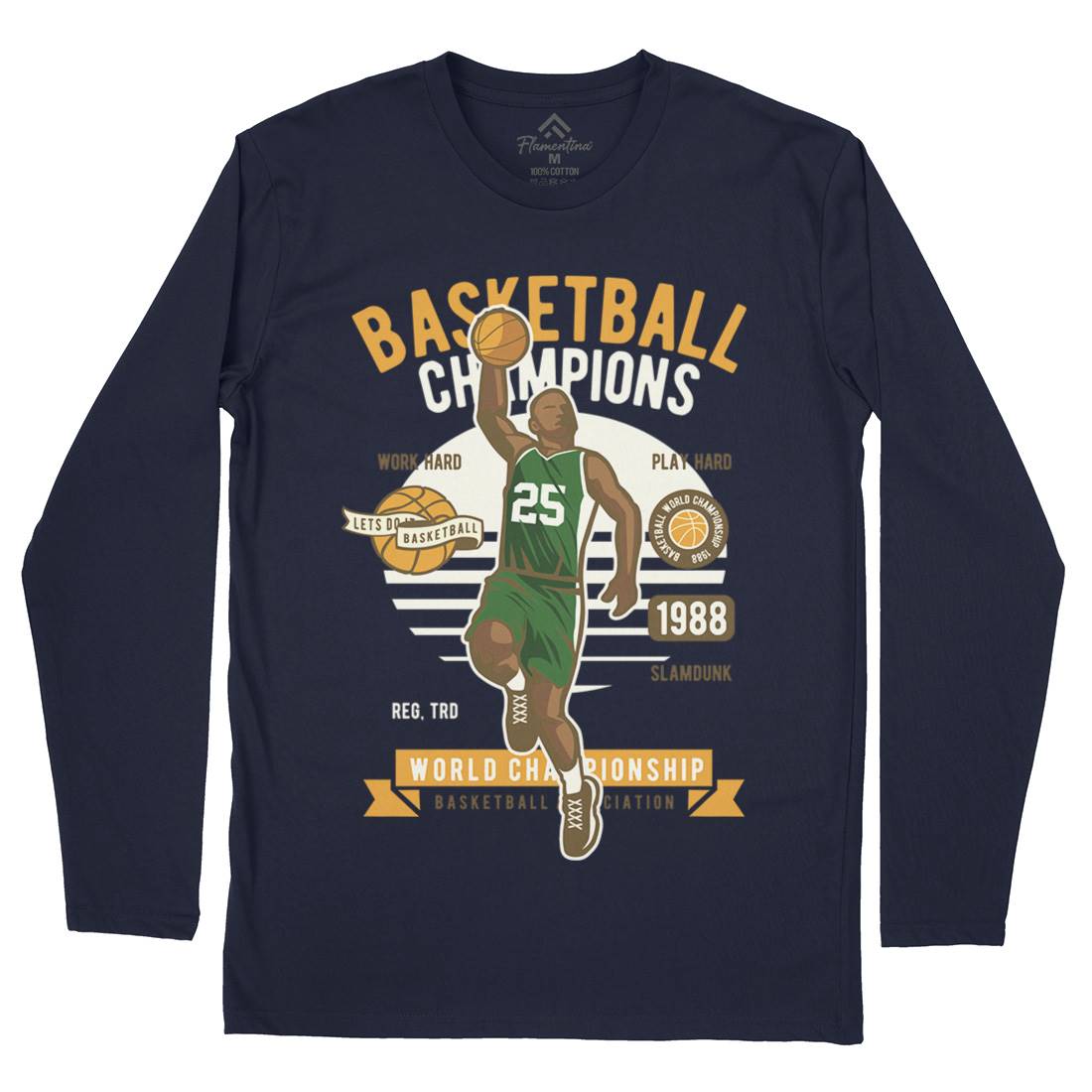 Basketball Champions Mens Long Sleeve T-Shirt Sport D507