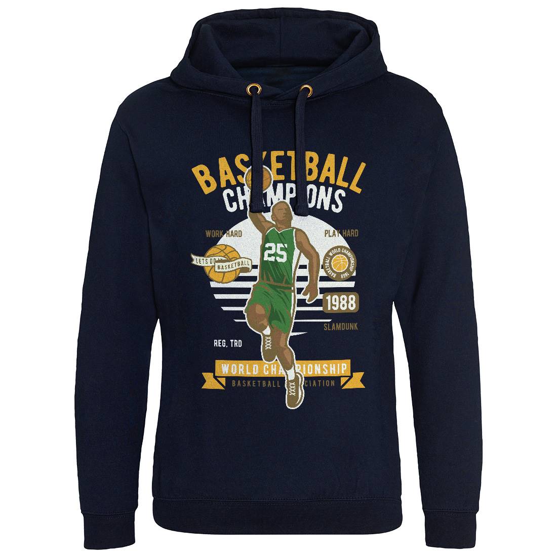 Basketball Champions Mens Hoodie Without Pocket Sport D507