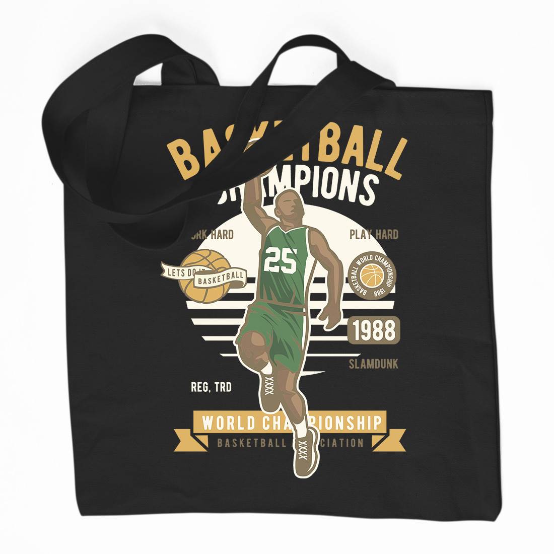 Basketball Champions Organic Premium Cotton Tote Bag Sport D507