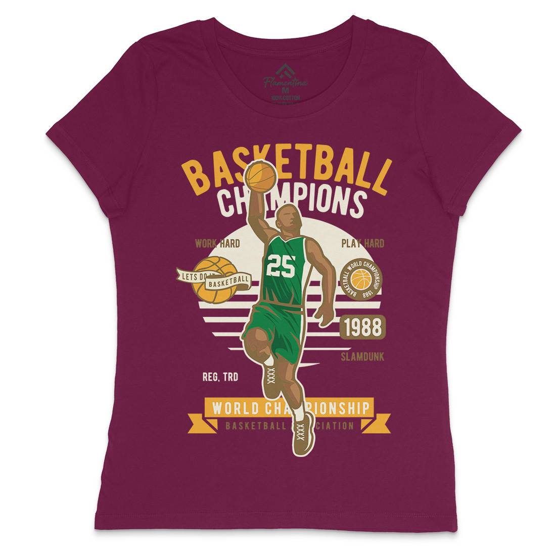 Basketball Champions Womens Crew Neck T-Shirt Sport D507