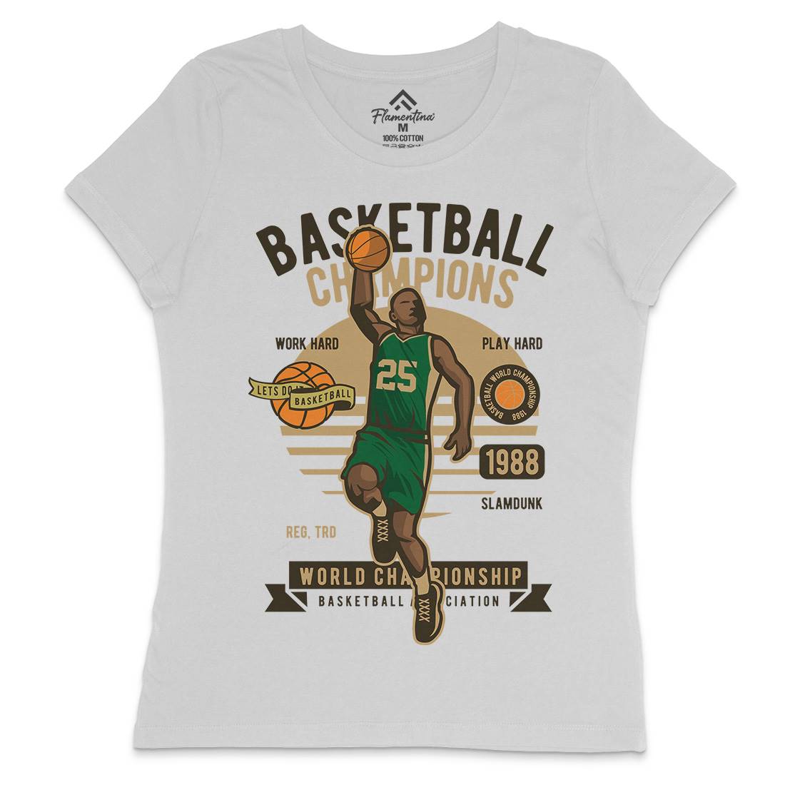 Basketball Champions Womens Crew Neck T-Shirt Sport D507