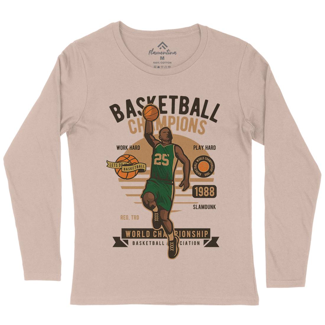 Basketball Champions Womens Long Sleeve T-Shirt Sport D507