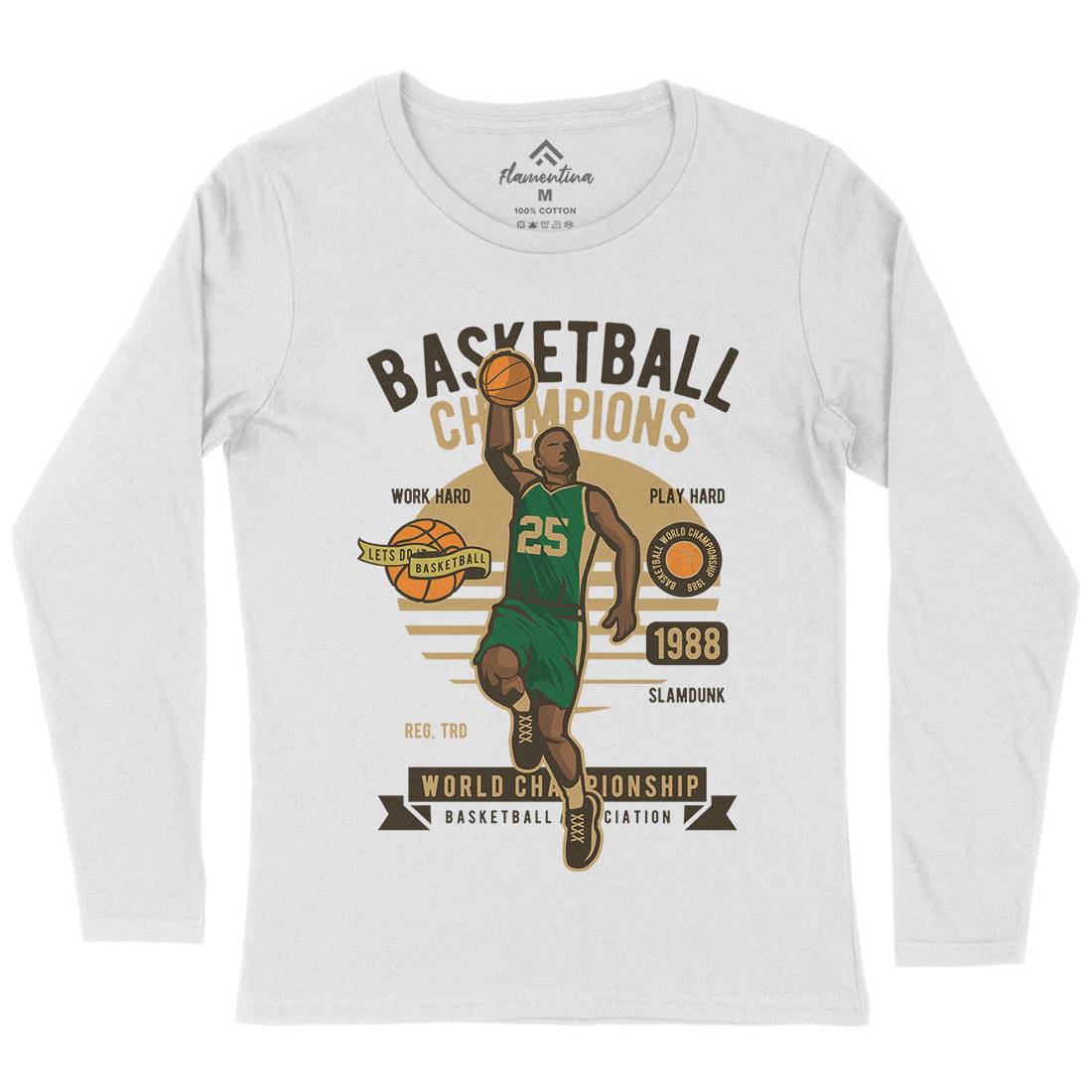 Basketball Champions Womens Long Sleeve T-Shirt Sport D507