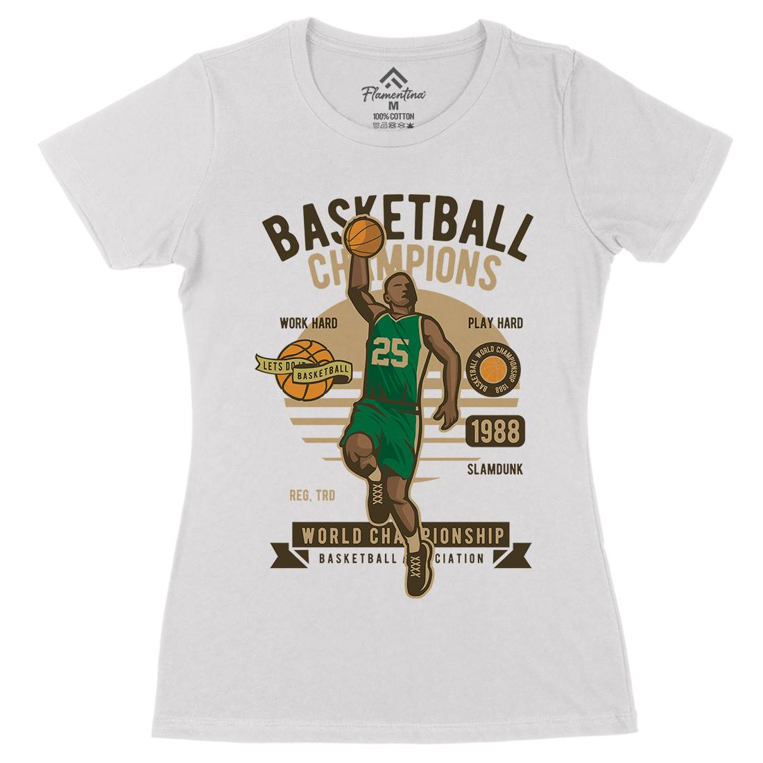Basketball Champions Womens Organic Crew Neck T-Shirt Sport D507