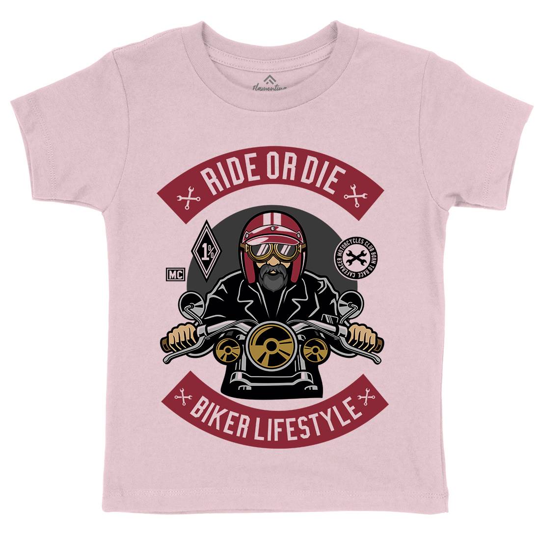 Biker Kids Organic Crew Neck T-Shirt Motorcycles D508