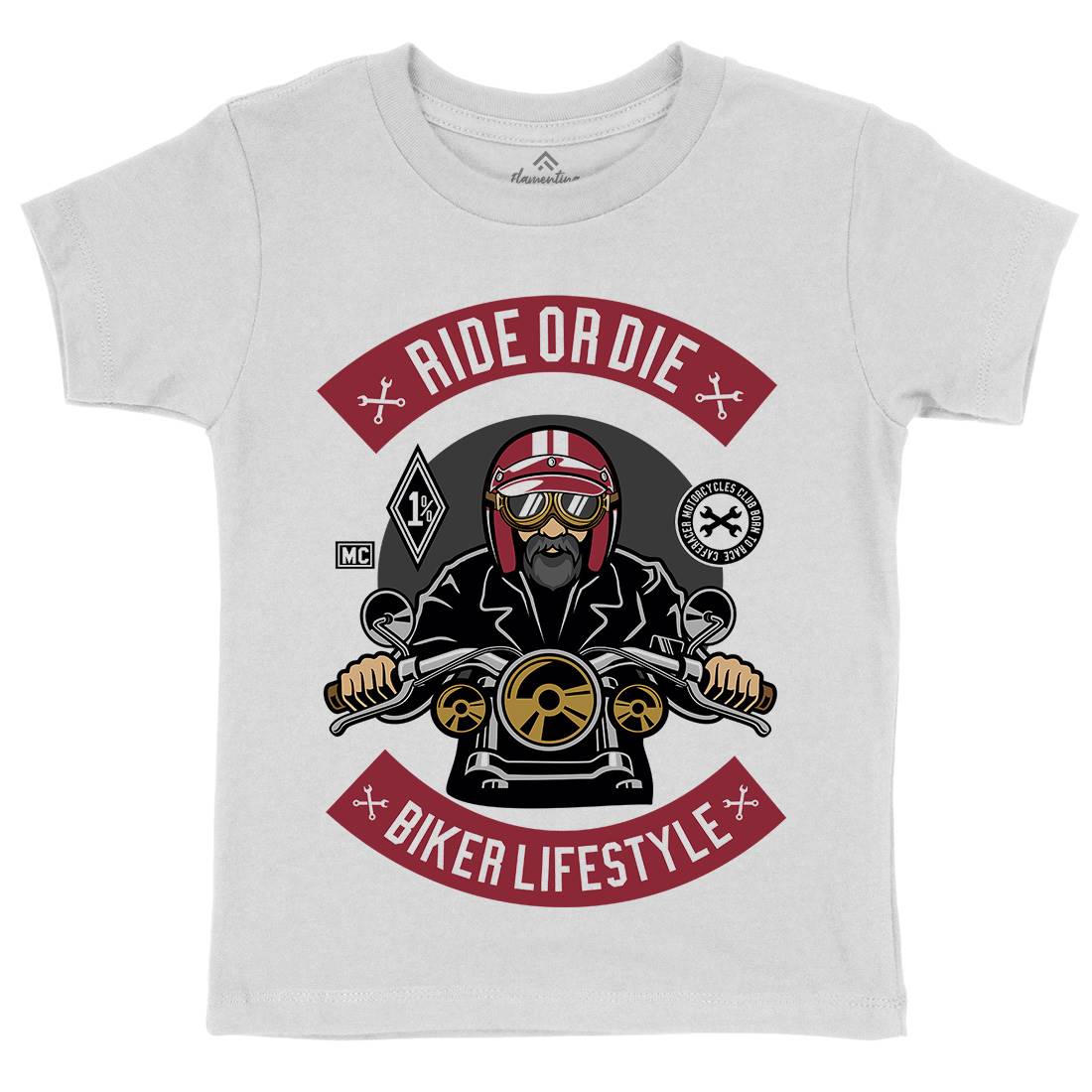 Biker Kids Crew Neck T-Shirt Motorcycles D508