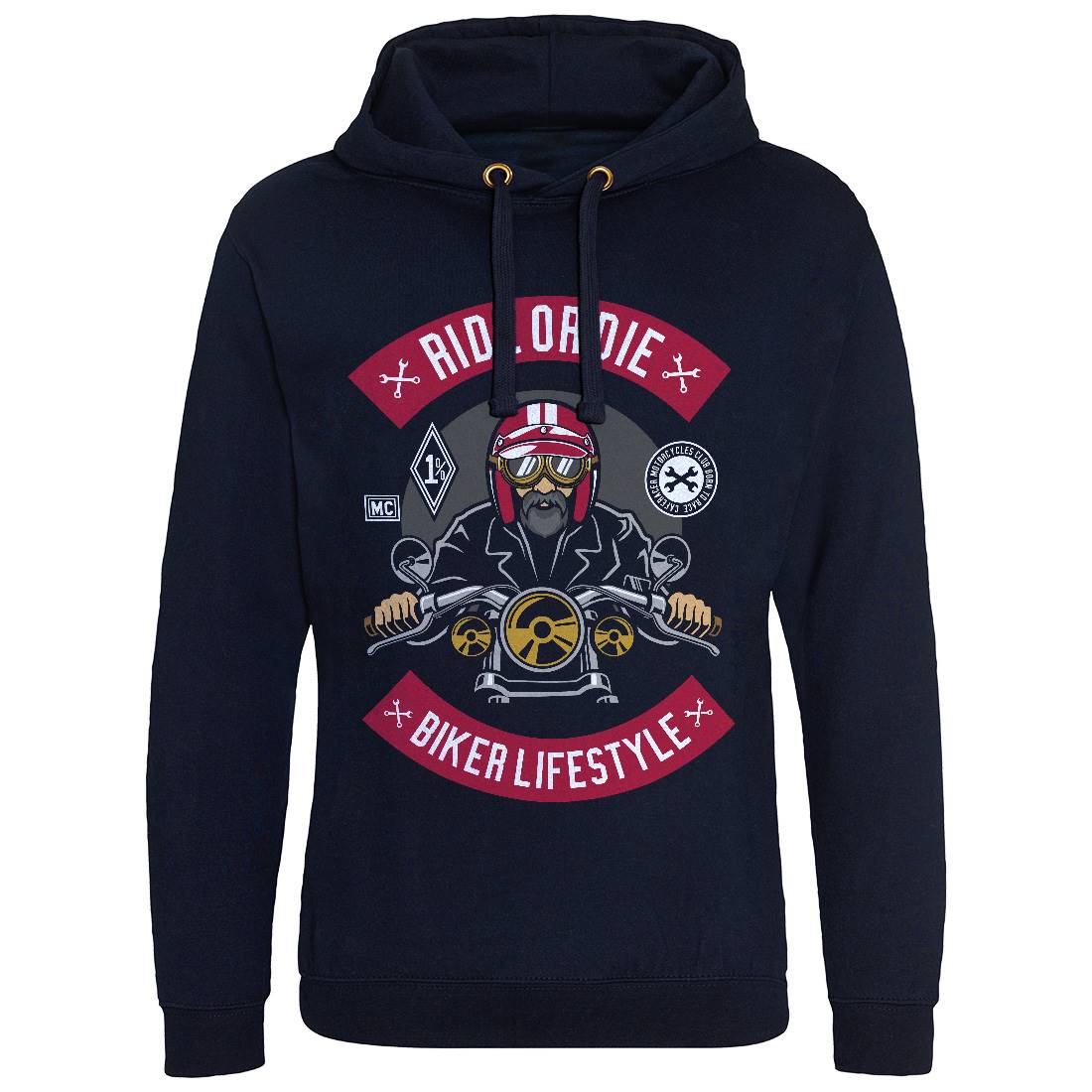 Biker Mens Hoodie Without Pocket Motorcycles D508