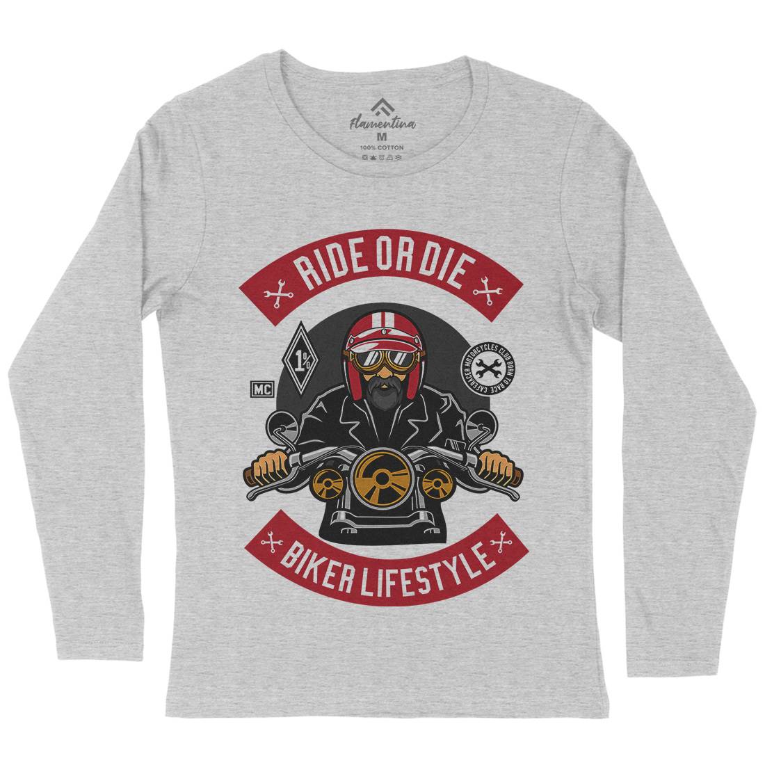 Biker Womens Long Sleeve T-Shirt Motorcycles D508