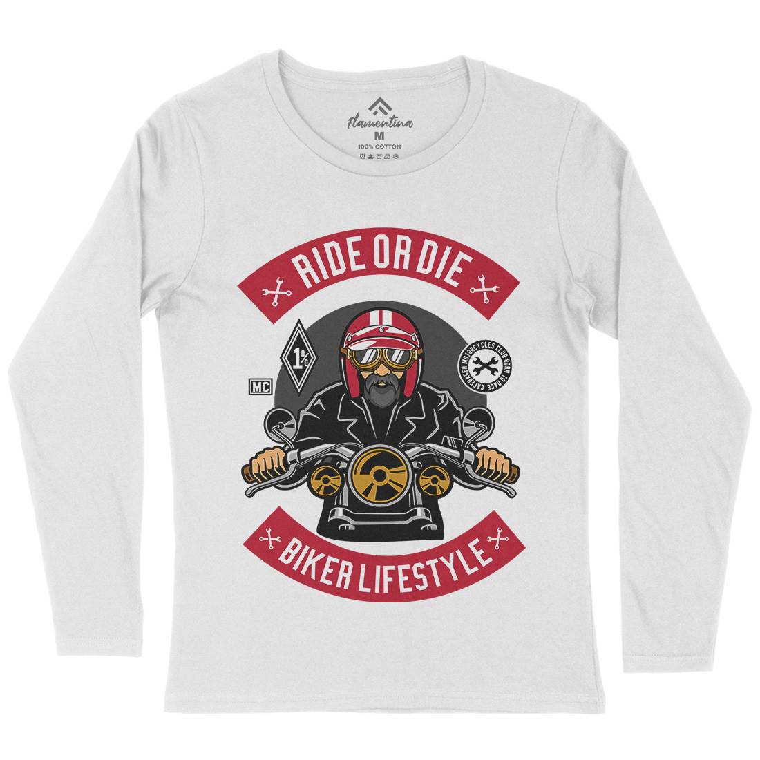 Biker Womens Long Sleeve T-Shirt Motorcycles D508