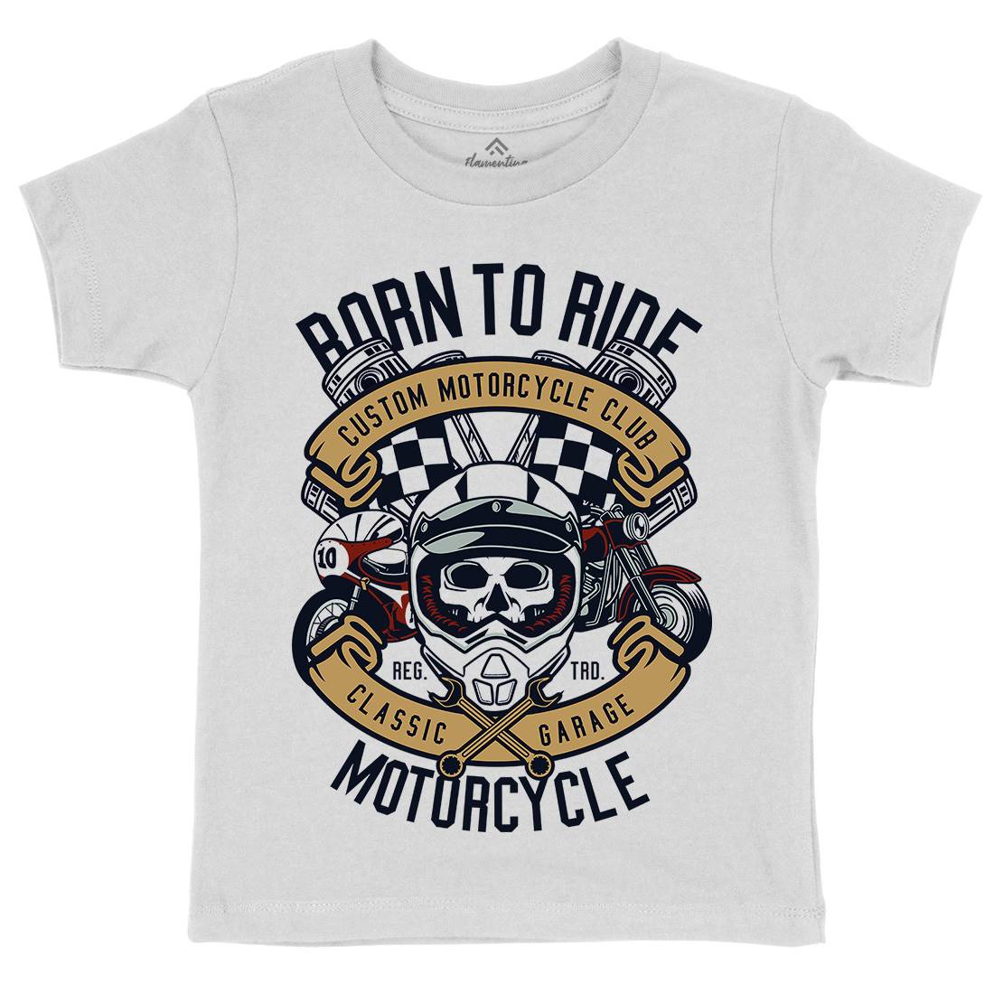 Born To Ride Kids Crew Neck T-Shirt Motorcycles D509