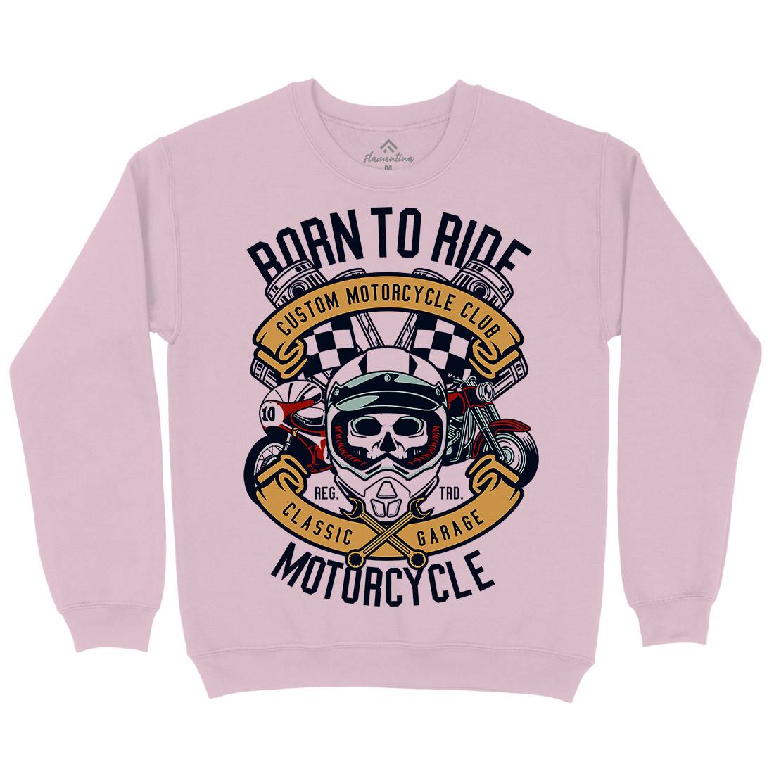 Born To Ride Kids Crew Neck Sweatshirt Motorcycles D509