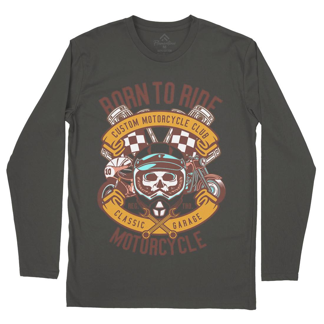 Born To Ride Mens Long Sleeve T-Shirt Motorcycles D509