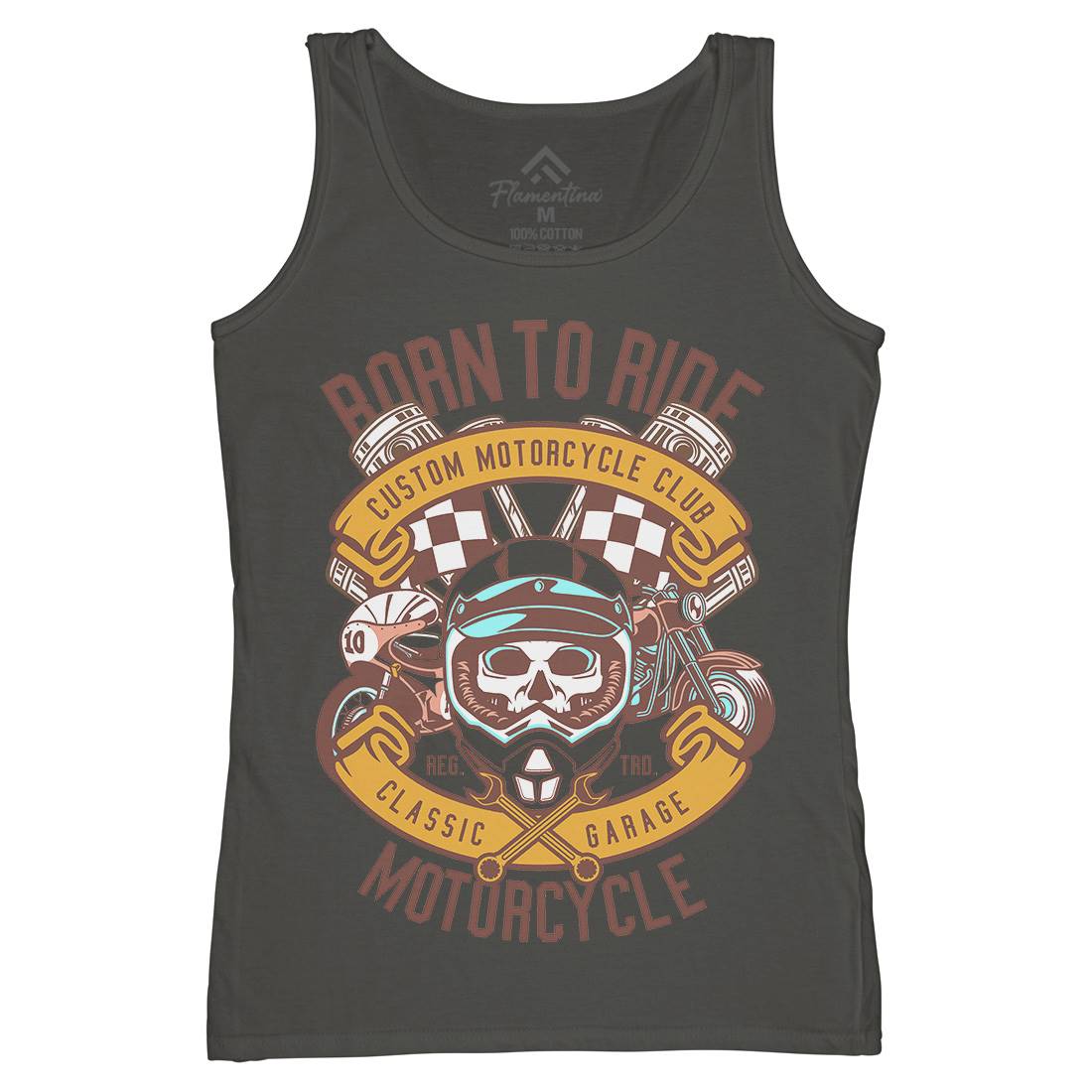 Born To Ride Womens Organic Tank Top Vest Motorcycles D509