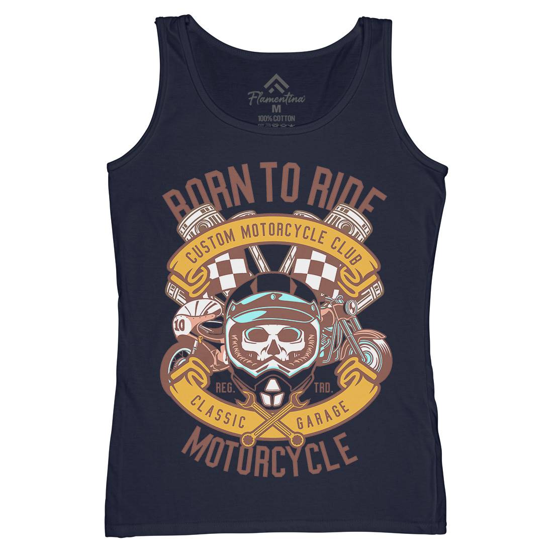 Born To Ride Womens Organic Tank Top Vest Motorcycles D509