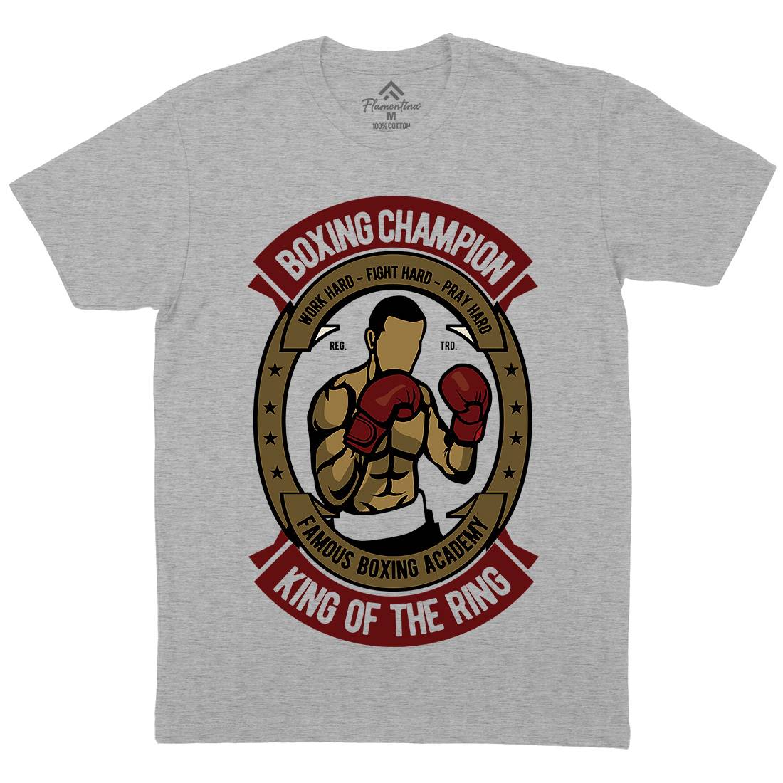 Boxing Mens Organic Crew Neck T-Shirt Sport D510