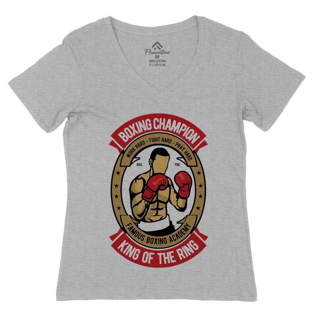 Boxing Womens Organic V-Neck T-Shirt Sport D510