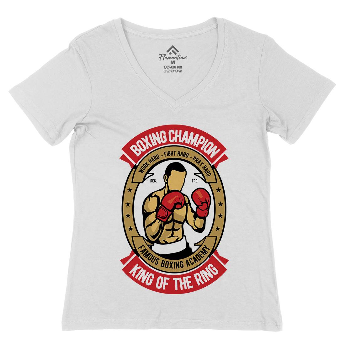 Boxing Womens Organic V-Neck T-Shirt Sport D510