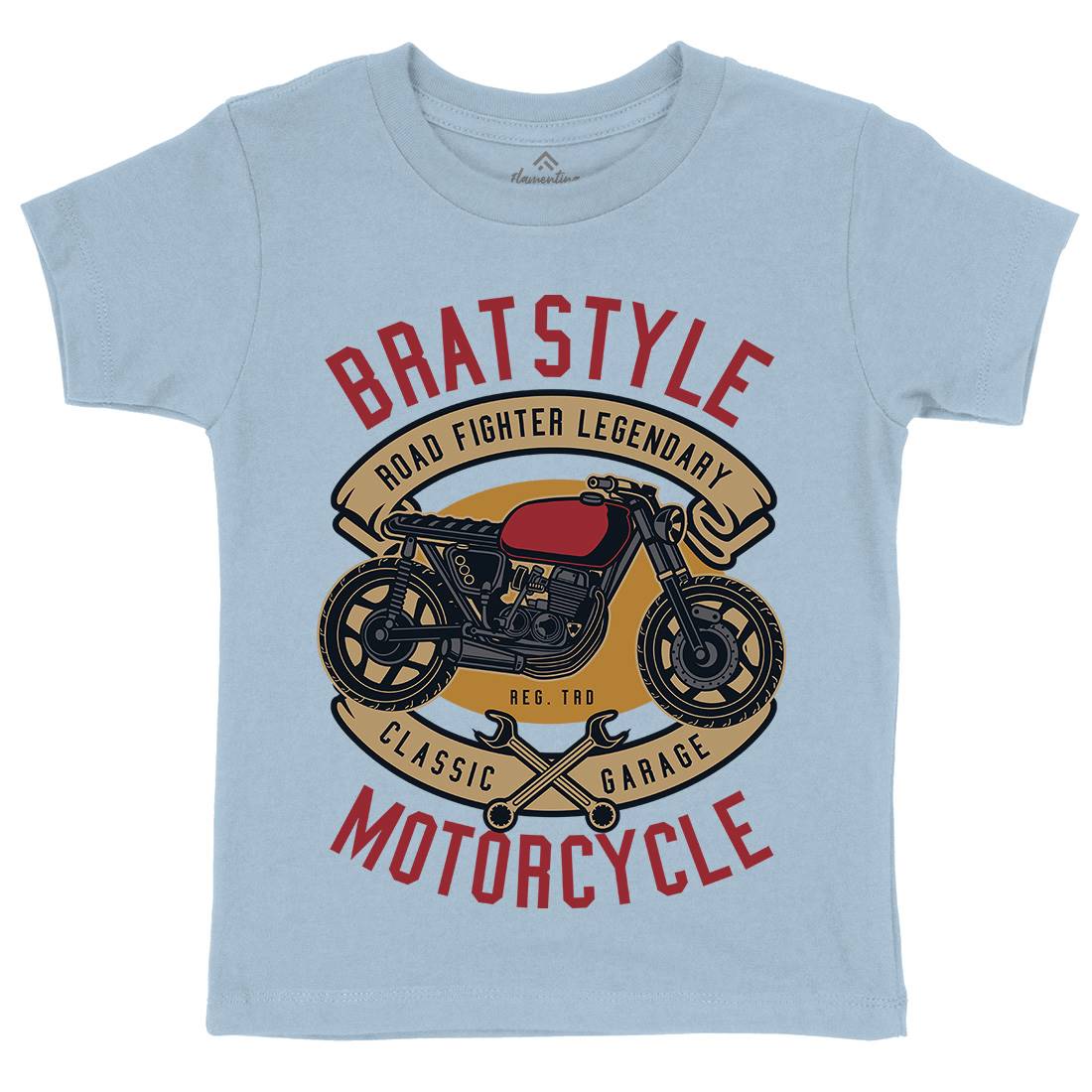 Brat Style Kids Organic Crew Neck T-Shirt Motorcycles D511