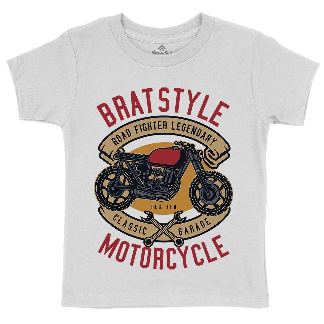 Brat Style Kids Organic Crew Neck T-Shirt Motorcycles D511