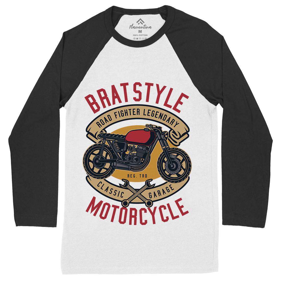 Brat Style Mens Long Sleeve Baseball T-Shirt Motorcycles D511