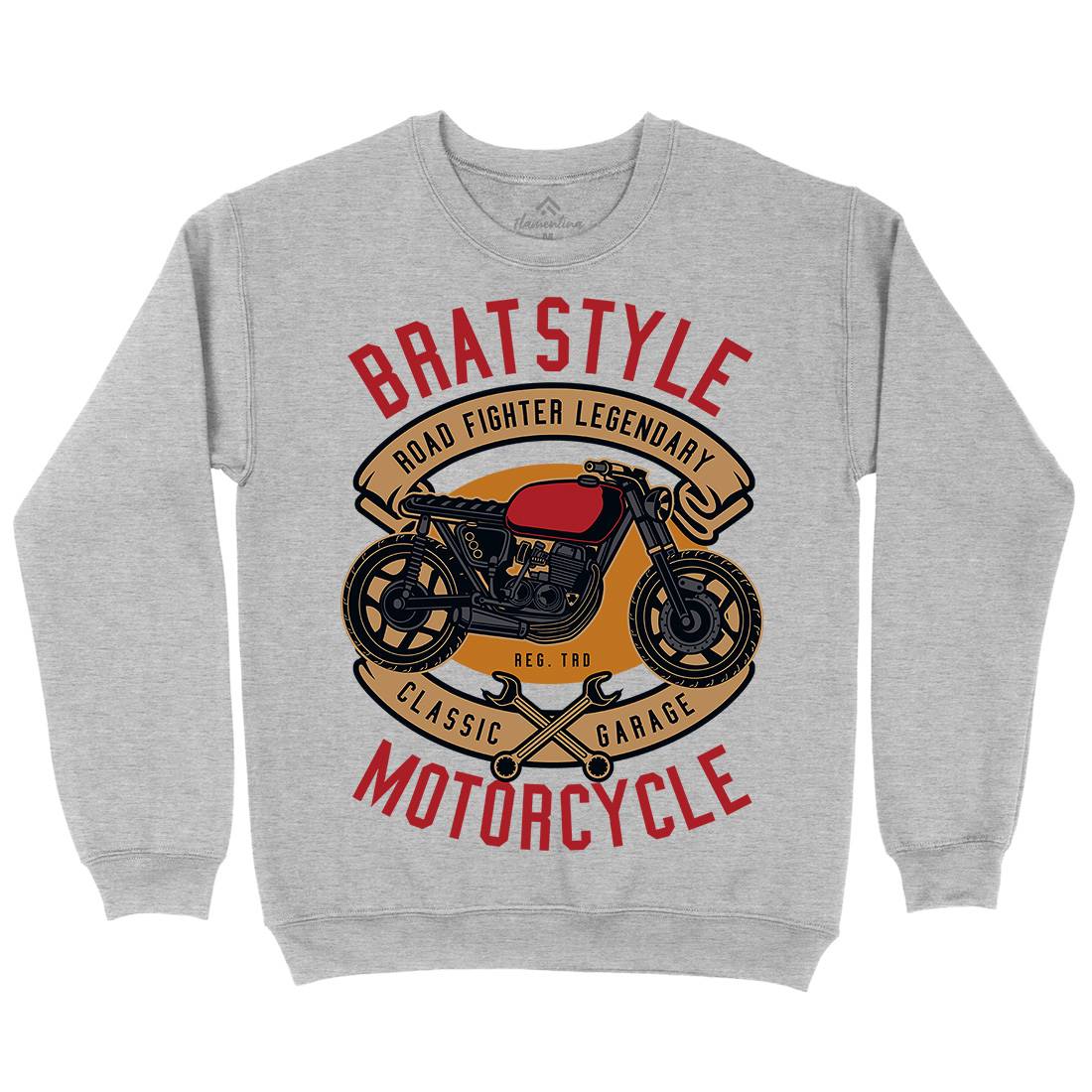 Brat Style Mens Crew Neck Sweatshirt Motorcycles D511