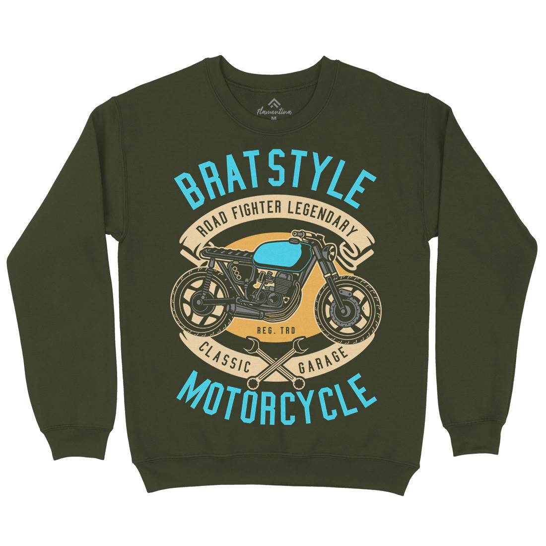 Brat Style Mens Crew Neck Sweatshirt Motorcycles D511