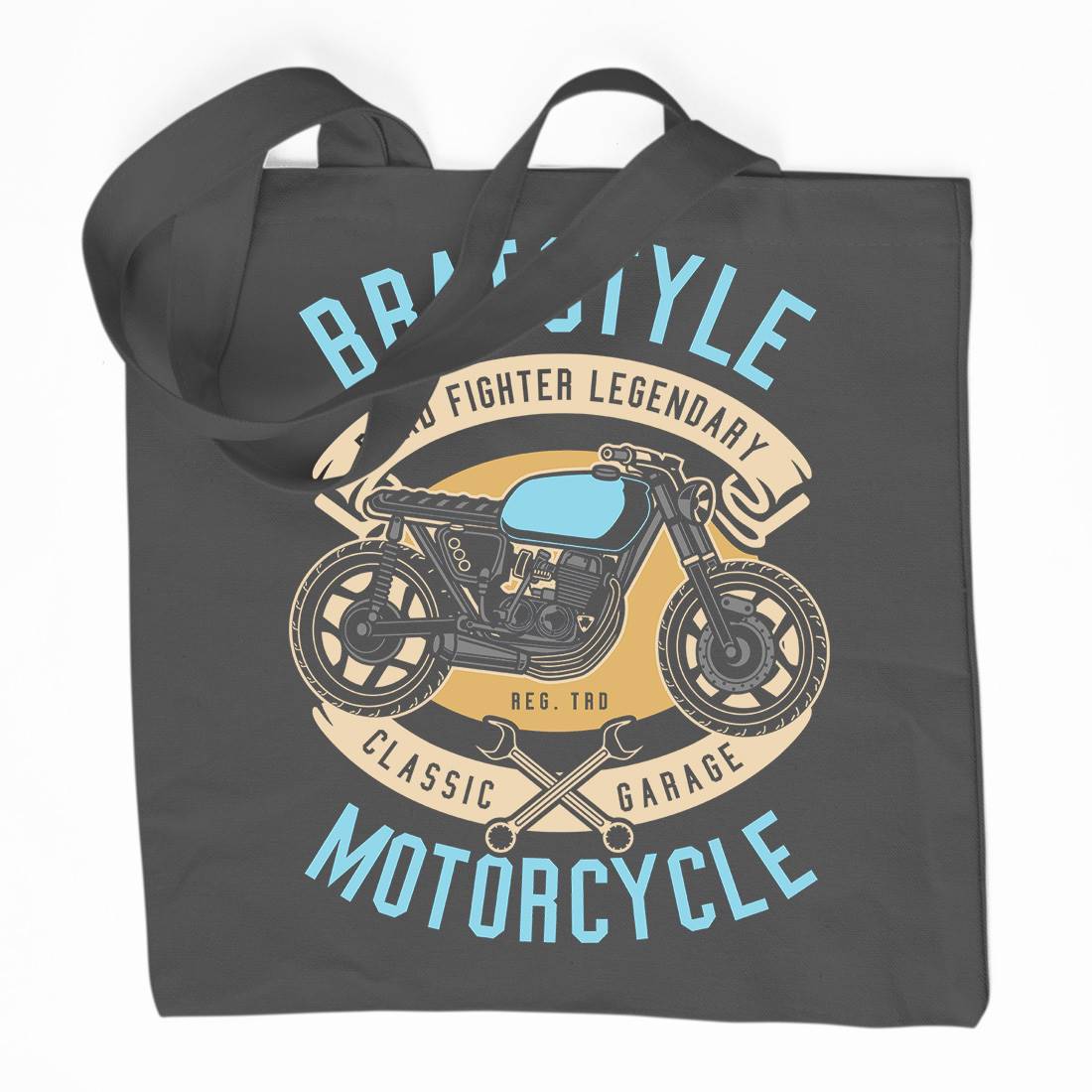 Brat Style Organic Premium Cotton Tote Bag Motorcycles D511