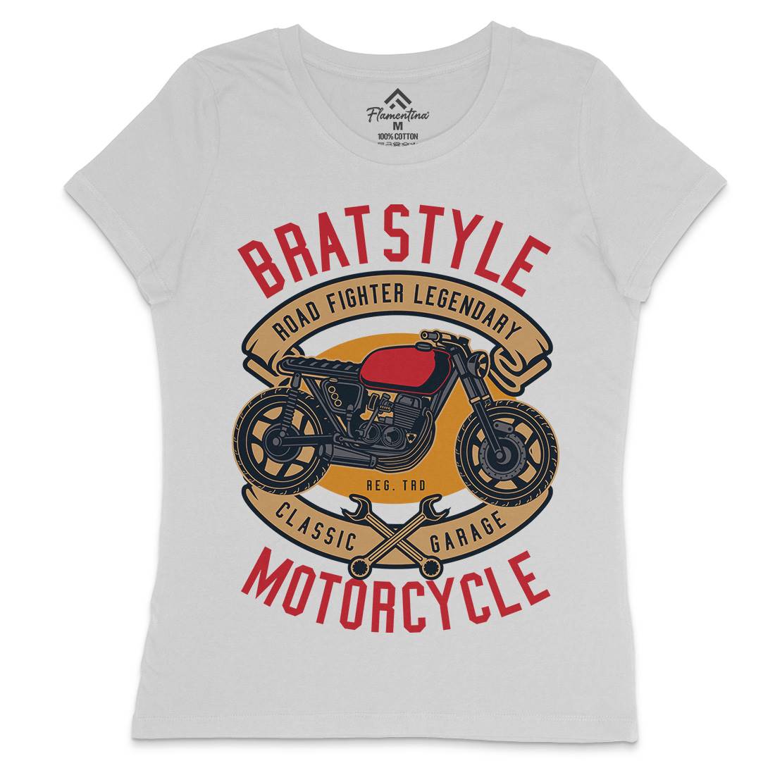 Brat Style Womens Crew Neck T-Shirt Motorcycles D511