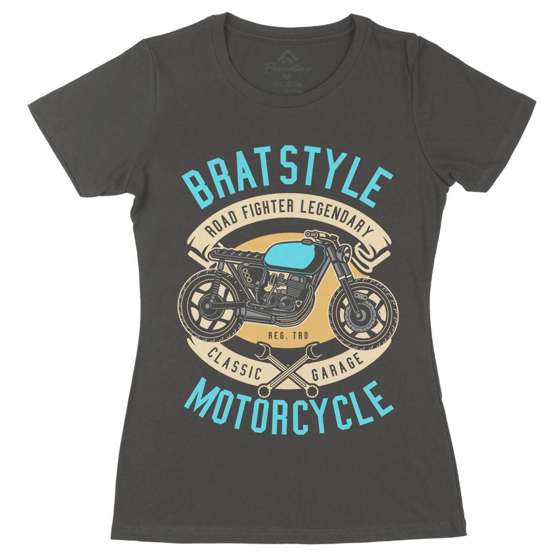 Brat Style Womens Organic Crew Neck T-Shirt Motorcycles D511