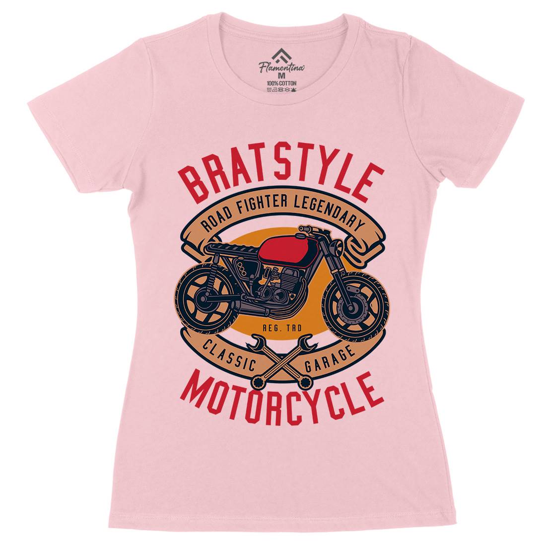 Brat Style Womens Organic Crew Neck T-Shirt Motorcycles D511