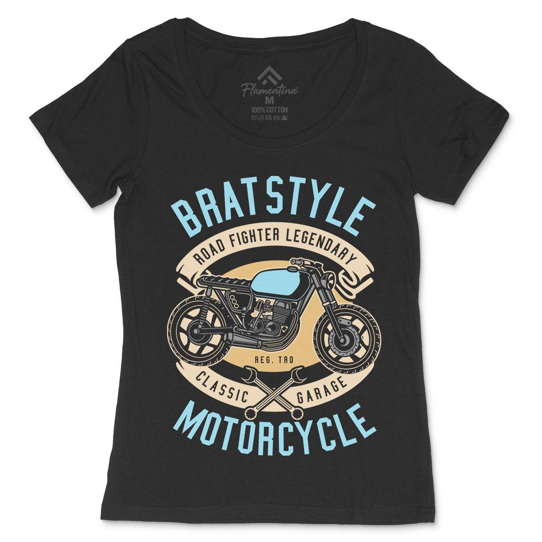 Brat Style Womens Scoop Neck T-Shirt Motorcycles D511
