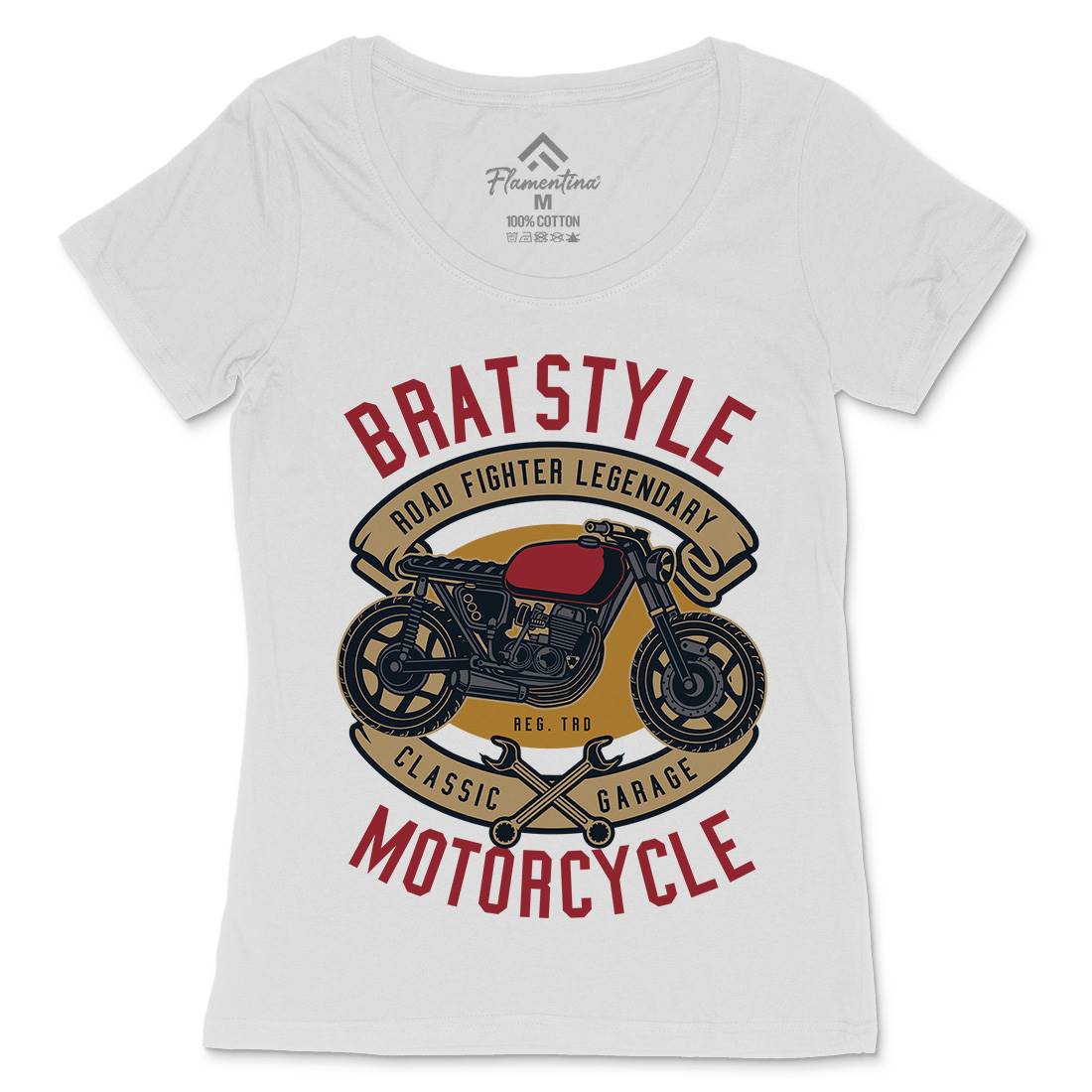 Brat Style Womens Scoop Neck T-Shirt Motorcycles D511