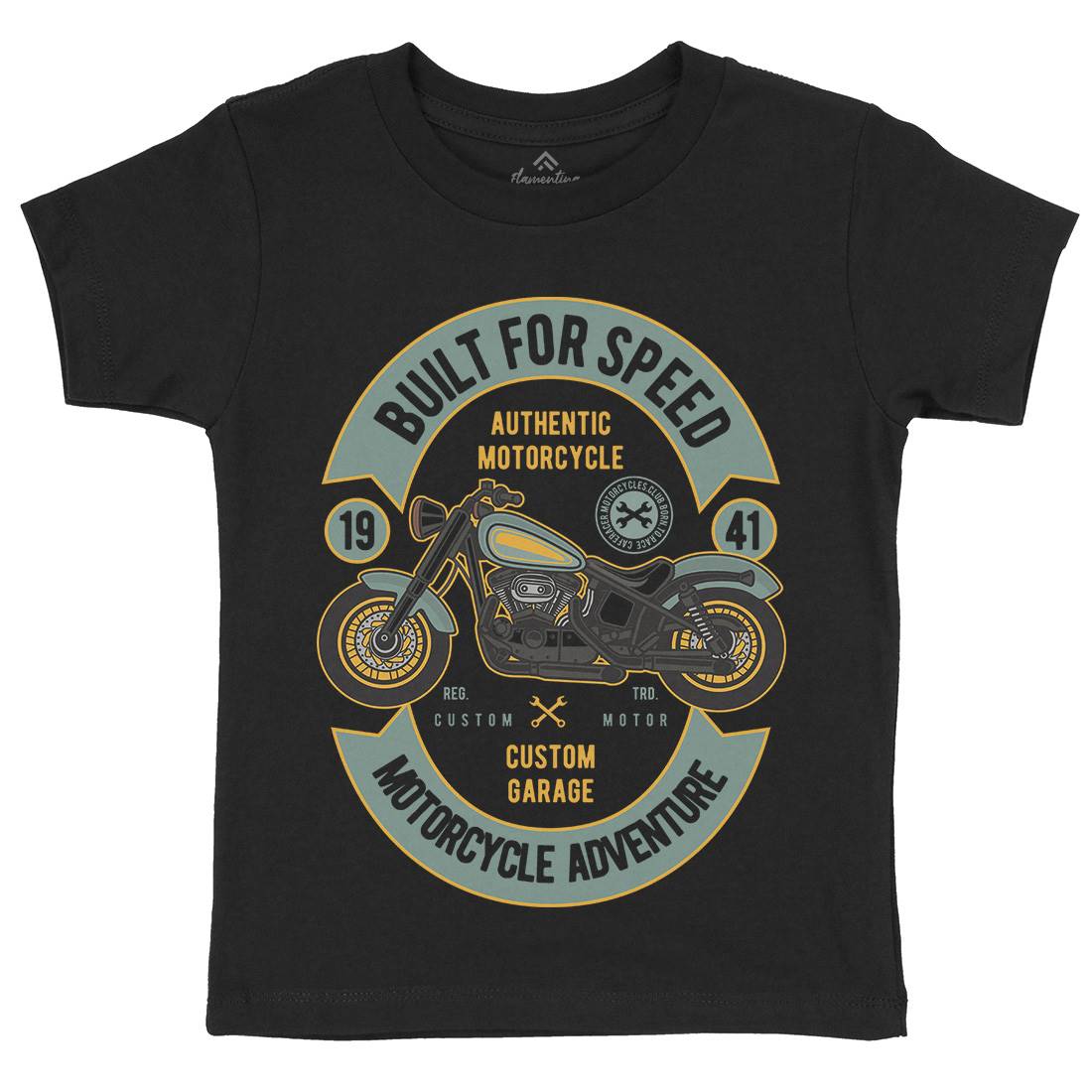 Built For Speed Kids Organic Crew Neck T-Shirt Motorcycles D512