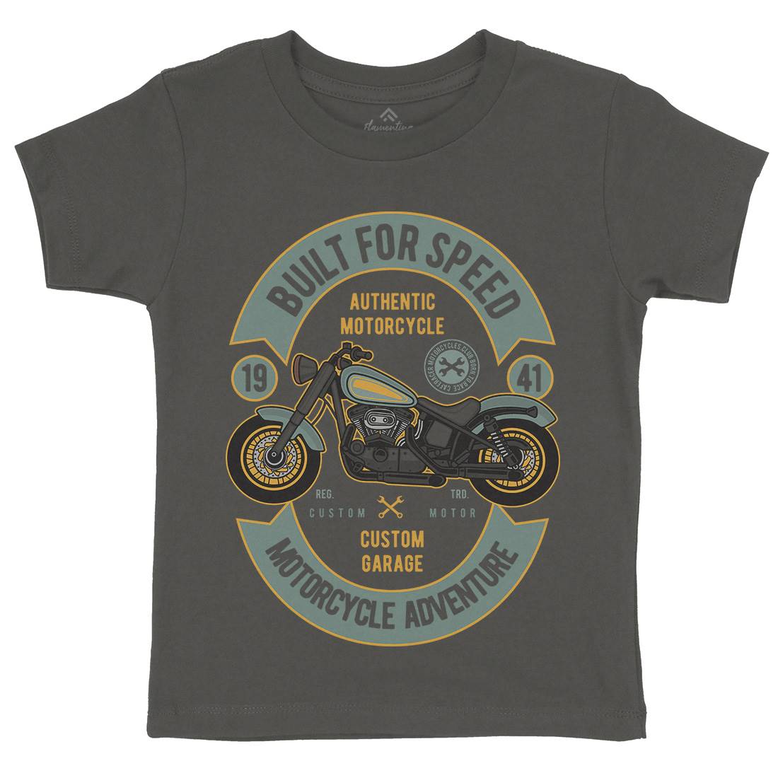 Built For Speed Kids Crew Neck T-Shirt Motorcycles D512