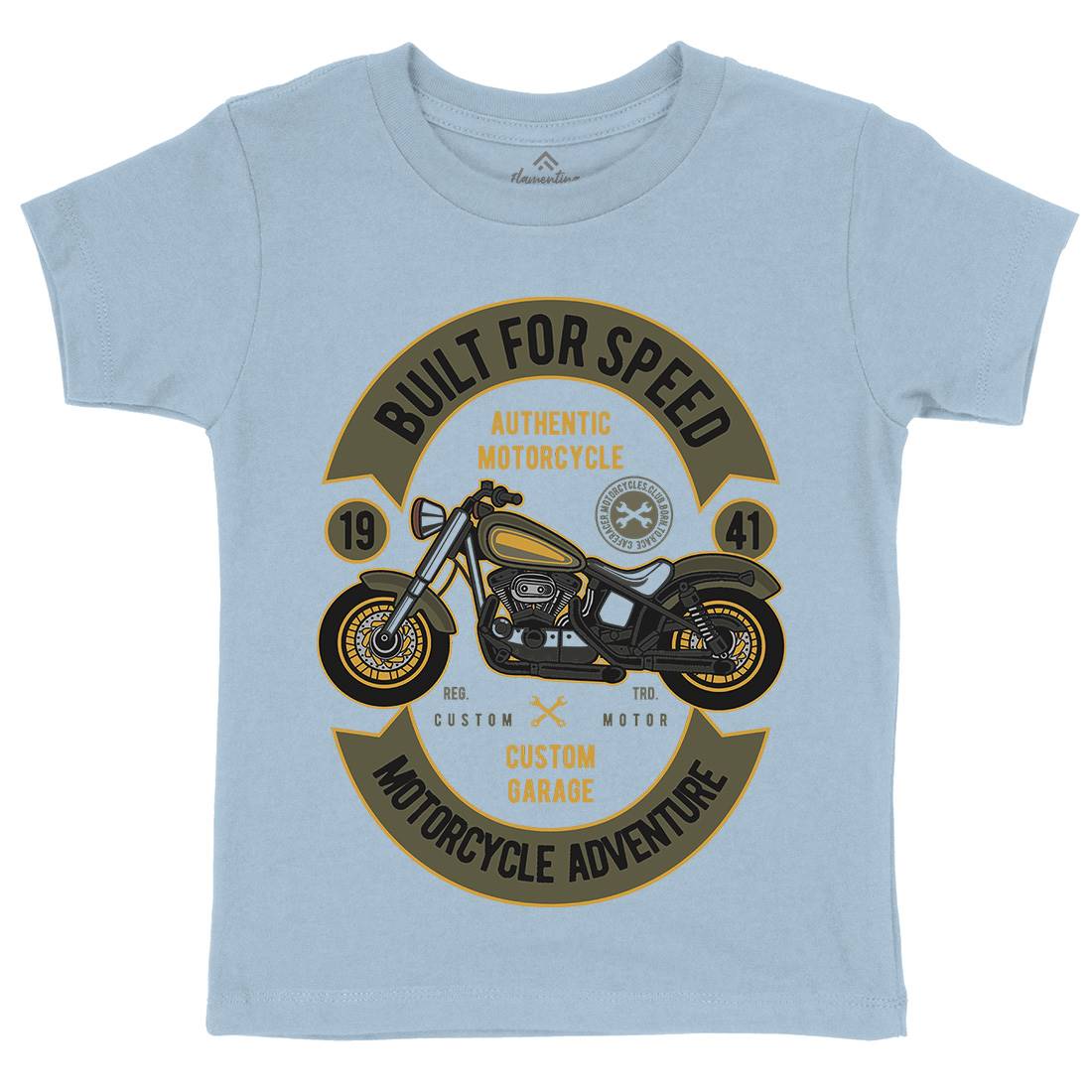 Built For Speed Kids Crew Neck T-Shirt Motorcycles D512