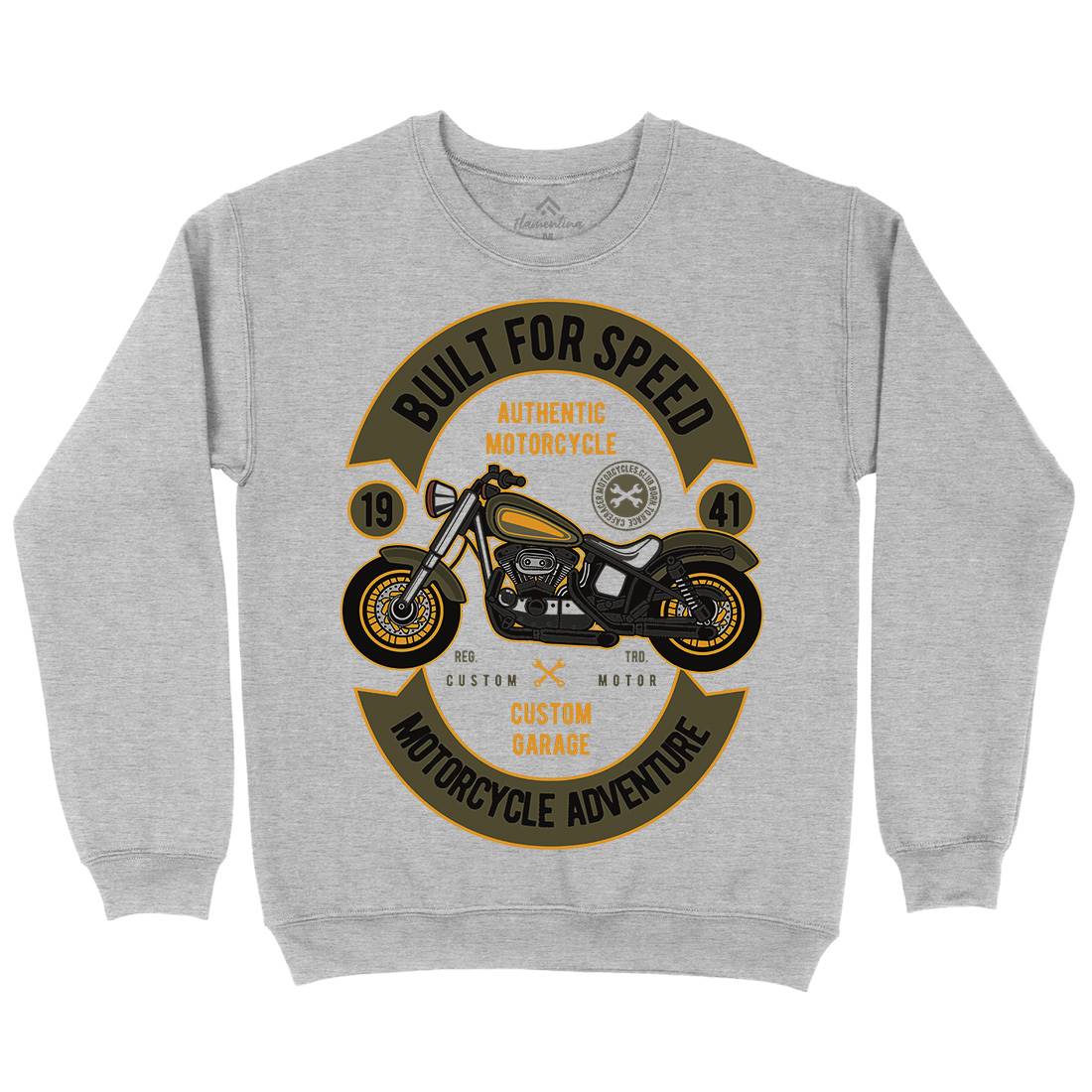 Built For Speed Kids Crew Neck Sweatshirt Motorcycles D512