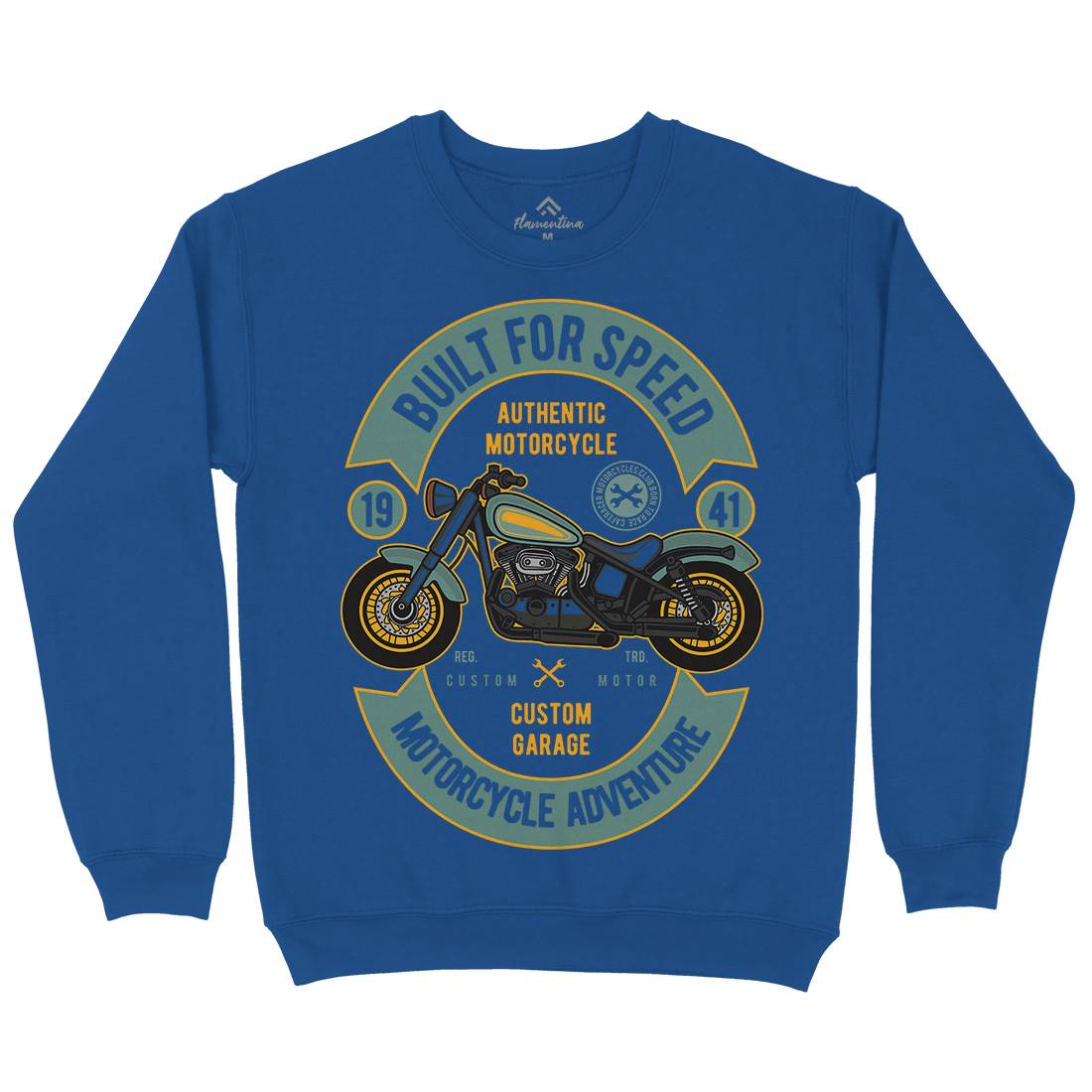 Built For Speed Mens Crew Neck Sweatshirt Motorcycles D512