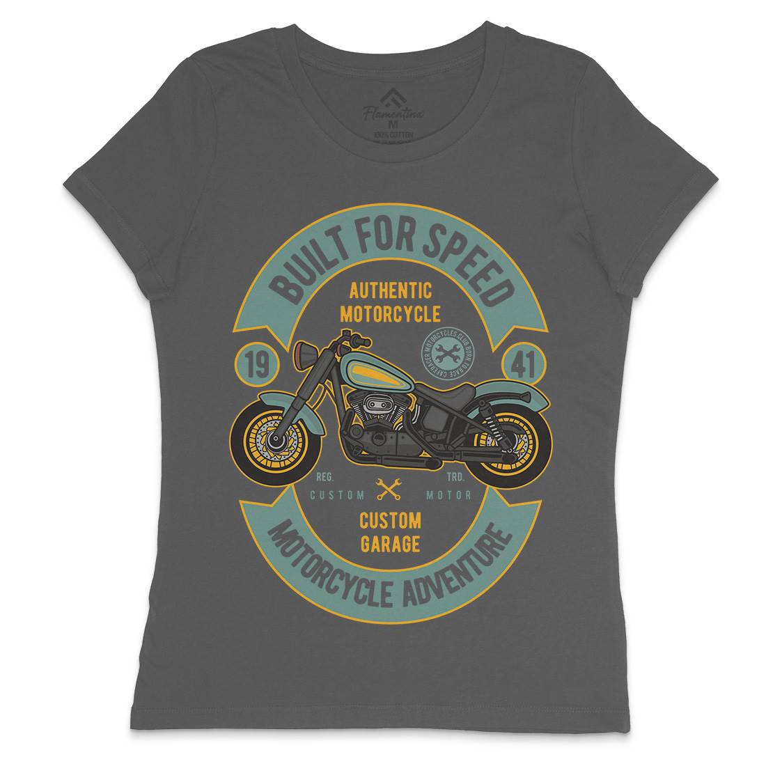 Built For Speed Womens Crew Neck T-Shirt Motorcycles D512