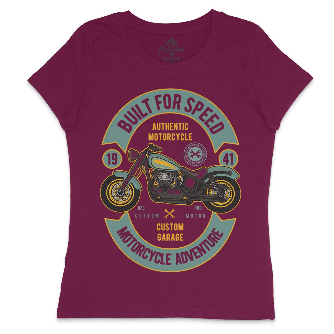 Built For Speed Womens Crew Neck T-Shirt Motorcycles D512