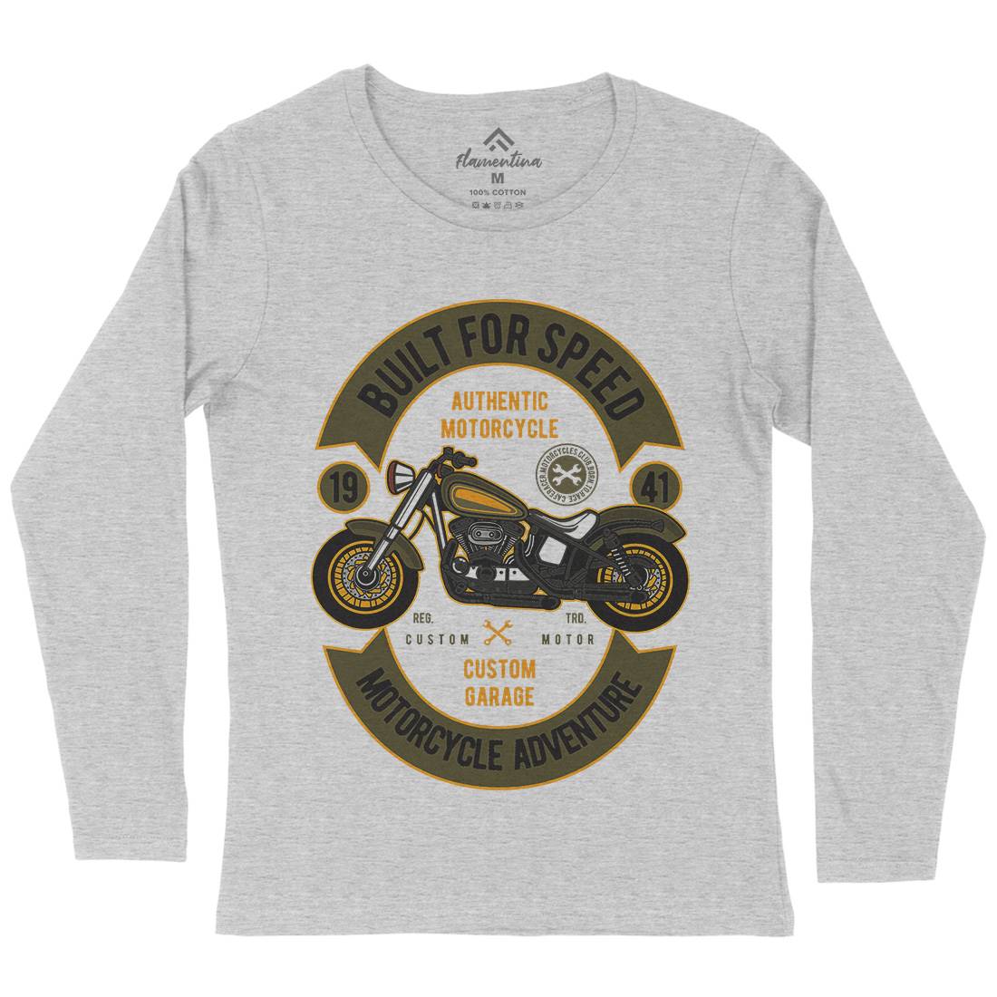 Built For Speed Womens Long Sleeve T-Shirt Motorcycles D512