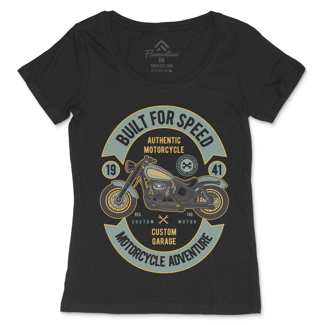 Built For Speed Womens Scoop Neck T-Shirt Motorcycles D512