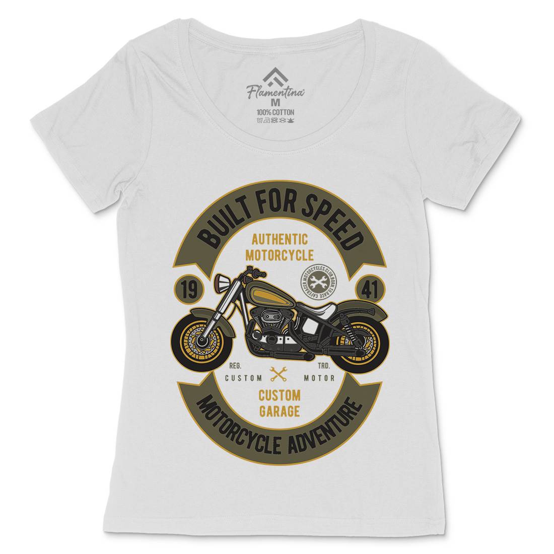 Built For Speed Womens Scoop Neck T-Shirt Motorcycles D512