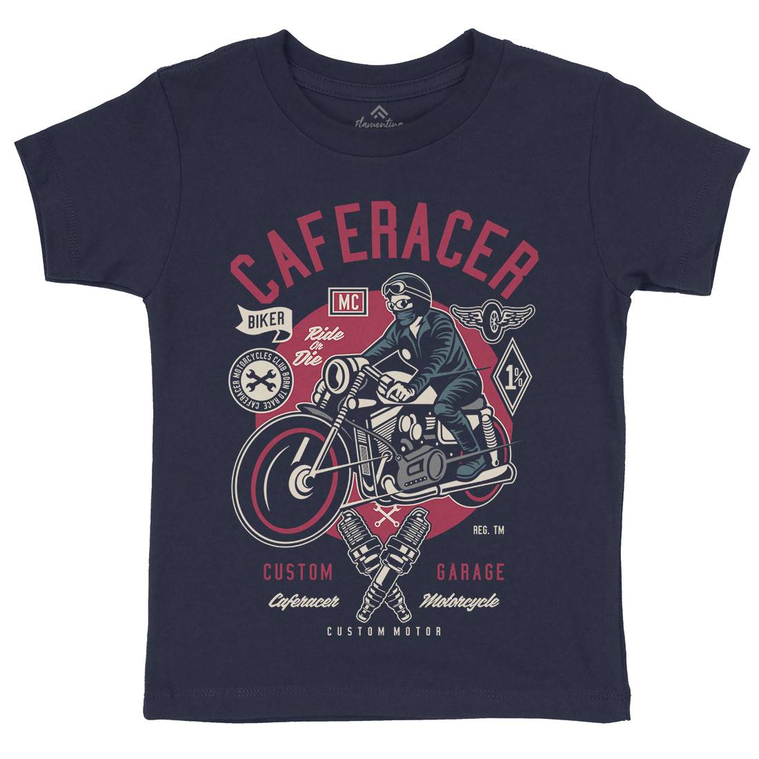 Caferacer Kids Organic Crew Neck T-Shirt Motorcycles D513