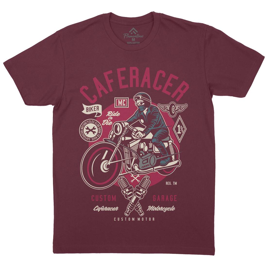 Caferacer Mens Crew Neck T-Shirt Motorcycles D513
