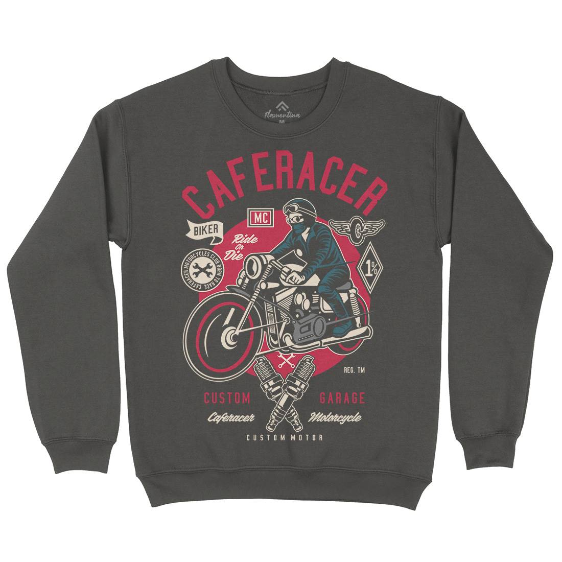 Caferacer Mens Crew Neck Sweatshirt Motorcycles D513